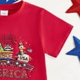 thumbnail image 3 of Ulanda Kids 4th of July Shirt USA Flag Clothes Toddler Boys Girls Children Patriotic Tee Tops 1-7 Years (Watermelon Red, 4-5 Years), 3 of 5