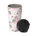 thumbnail image 2 of Fotbe Flamingo And Flowers Printed Insulated Travel Coffee Mug Spill Proof Leak Proof Stainless Steel Coffee Tumbler Reusable Coffee Cups with Lids Thermos, 2 of 8