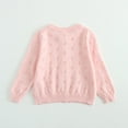 thumbnail image 4 of SGMVNU Toddler Baby Girls Crewneck Cardigan Sweaters Long Sleeve Button Knit Tops Kids Cotton Fall Jacket Knitwear(Size 1-3 Months,Pink), 4 of 4