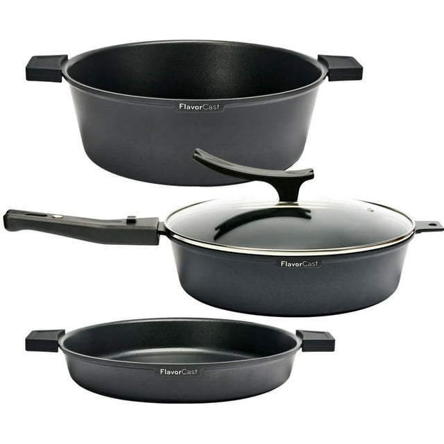 Juego de sartenes de aluminio fundido FlavorStone Gran Gourmet Set 6 accesorios
