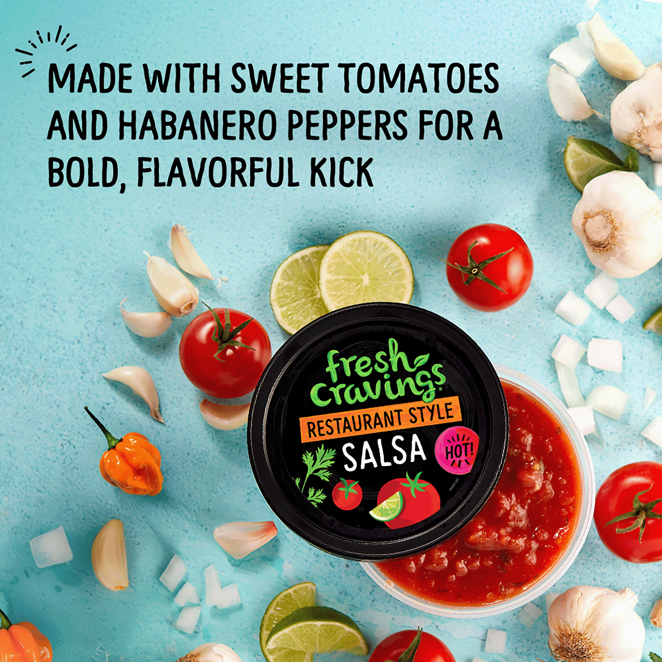 FRESH CRAVINGS Restaurant Style Hot Salsa, 16 oz