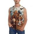 thumbnail image 2 of Lsque Animal Filled Noahs Ark Print Men's Cotton Blend Sleeveless Muscle Shirts (S-3XL)- Moisture Wicking, Odor Protection, UPF 30+,XX-Large, 2 of 8