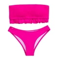 thumbnail image 2 of xiaxaixu Femmes Maillot de Bain Volant Patchwork Flooncing Push Up Bikini Slips, 2 of 6