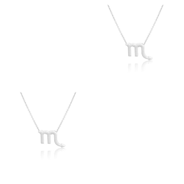 Qarigey Ins doce signos del zodiaco constelaciones tema amistad collar Ins joyería cadena cómodo colgante Escorpio plata Escorpio Plata 2piezas Qarigey CBP216056