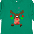 thumbnail image 4 of Inktastic Cute Christmas Reindeer with Red Nose, Ornaments and Bow Tie Boys or Girls Long Sleeve Toddler T-Shirt, 4 of 5