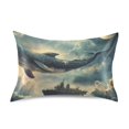 thumbnail image 7 of Yayeee Pillowcase Standard Size Set of 2 Satin Wrinkle Resistant Pillow Case, Beige Floating Whale, 7 of 7