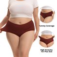 thumbnail image 4 of INNERSY Womens Plus Size Period Underwear - High Waist Rayon from Bamboo 3-Pack, 50ml Heavy Flow(5XL,Navy & Red), 4 of 10