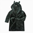 thumbnail image 4 of NOLDARES Kids Toddler Cartoon Hooded Plush Robe Animal Pajamas Fleece Bathrobe Children Sleepwear(H303-Green), 4 of 9