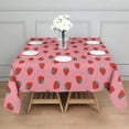 thumbnail image 3 of Red Strawberry Plants Fruit Pink Pattern Square Tablecloth,Waterproof Square Table Cover,Wipeable Spillproof Washable Table Cover for Home Kitchen Party Decor 42"X42"(107x107cm), 3 of 6