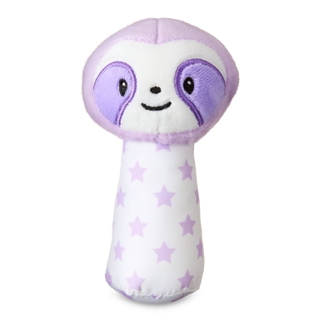 Spark Create Imagine Plush Sloth Hand-Grip Rattle Toy, Soft Baby Rattle, 6" Easy Grasp, Ages 0 Months+