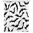 thumbnail image 2 of Black and White Bats Shower Curtain Halloween Themed Bathroom Decor Spooky Bathtub Bathroom Curtains Happy Halloween Shower Curtains Waterproof Fabric Bath Curtain with 10 Hooks,60x72 Inches, 2 of 5