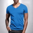 thumbnail image 2 of FRSASU Men’s V-Neck T-Shirts – Soft Pre-Shrunk Premium Cotton, Short Sleeves, Reinforced Collar, Casual Fit Sky Blue, 2 of 8