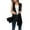 Black, variant on BOOMILK Lightweight Long Cardigans for Women Sleeveless Draped Open Front Solid Color Vest
