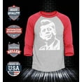 thumbnail image 2 of Shop4Ever Men's John F. Kennedy JFK 1960's President American Icon Raglan Baseball Shirt X-Small Heather Grey/Red, 2 of 4