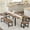 Espresso, variant on Dining Table Set for 4-6 with Benches/Stools, 63" Large Extendable Dining Room Table Set for 4, Kitchen Table Set with Metal Frame & MDF Board, Wooden Dinner Table Set for 6 - Natural Wood