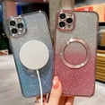 thumbnail image 6 of Compatible with iPhone 11 Pro Max Magnetic Gardient Glitter Case, Plating Bling Cute Case with MagSafe for Women Girls Full Camera Protector Back Cover for iPhone 11 Pro Max 6.5'' Pink, 6 of 11