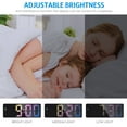 thumbnail image 3 of ORIA Electronic Digital Alarm Clock, 6.5inch Large Display LED Clock for Bedside Table Battery Clock with Temperature Display Adjustable Brightness Voice Control for Home, Multicolor, 3 of 8