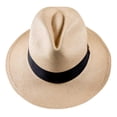 thumbnail image 5 of Toquilla Straw Panama Hat Ecuador Handwoven - Fedora Style with Gift Bag and Box (White - Black Band, Small), 5 of 7