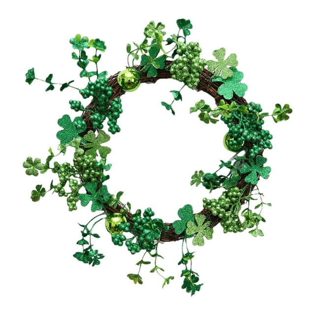 Guirnalda de plantas artificiales, guirnalda de plantas de simulación, decoración DIY para puerta delantera, corona de simulación de Festival irlandés