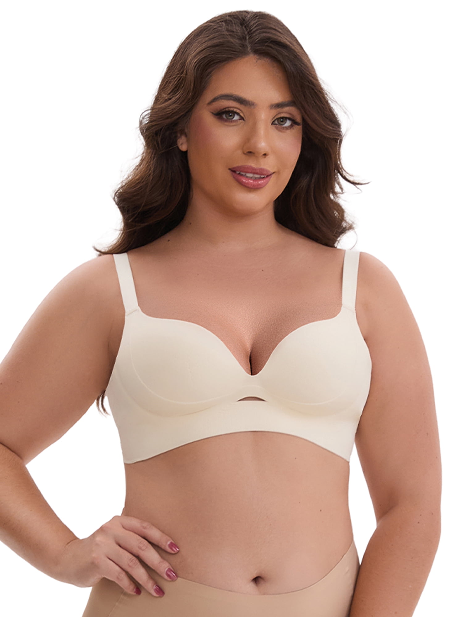 DARING DIVA Wireless Push Ups Adjustable Spaghetti Straps 38C Light Beige