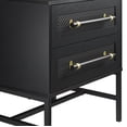 thumbnail image 3 of Hopper Studio Sophia 2-Drawer Nightstand in Matte Black with Rattan Drawers for Bedrooms and Dorms, 3 of 3