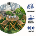 thumbnail image 5 of Round Folding Indoor / Outdoor Patio Bistro Table, Foldable Acacia Wood Furniture, 5 of 9
