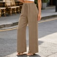 thumbnail image 5 of Oksale Fall Pants for Women Dressy Lace Patchwork Side Casual Pants with Pockets Elastic Drawstring High Waisted Vacation Outfits Khaki XL, 5 of 8