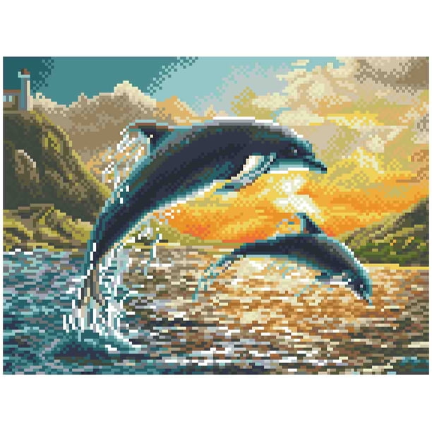 ドーンオブザドルフィン DIAMOND DOTZ® Dolphin Sunset Special Edition Diamond Painting Kit