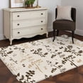 thumbnail image 3 of Brown Beige Botanical Area Rugs 2.7'x5', Small Throw Rugs for Kitchen Bedroom, Rustic Country Spring Floral Summer Leaf Indoor Outdoor Rug Non-Slip Low Pile Carpet Runner Reversible Floor Mats, 3 of 8
