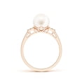 thumbnail image 2 of ANGARA Freshwater Cultured Pearl Ring with Cluster Diamonds in 14K Rose Gold for Women | June Birthstone, Birthday, Anniversary, Jewelry Gift for Women | Natural Pearl Ring, 2 of 8