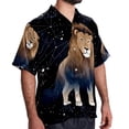 thumbnail image 2 of Leo Constellation Men's Short Sleeve Hawaiian Print Button Down Beach Shirt, 2 of 6