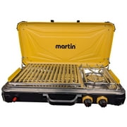 Martin Camp Stove and Grill Combo - Portable Propane Gas Burner and BBQ for Camping and Outdoor Cooking