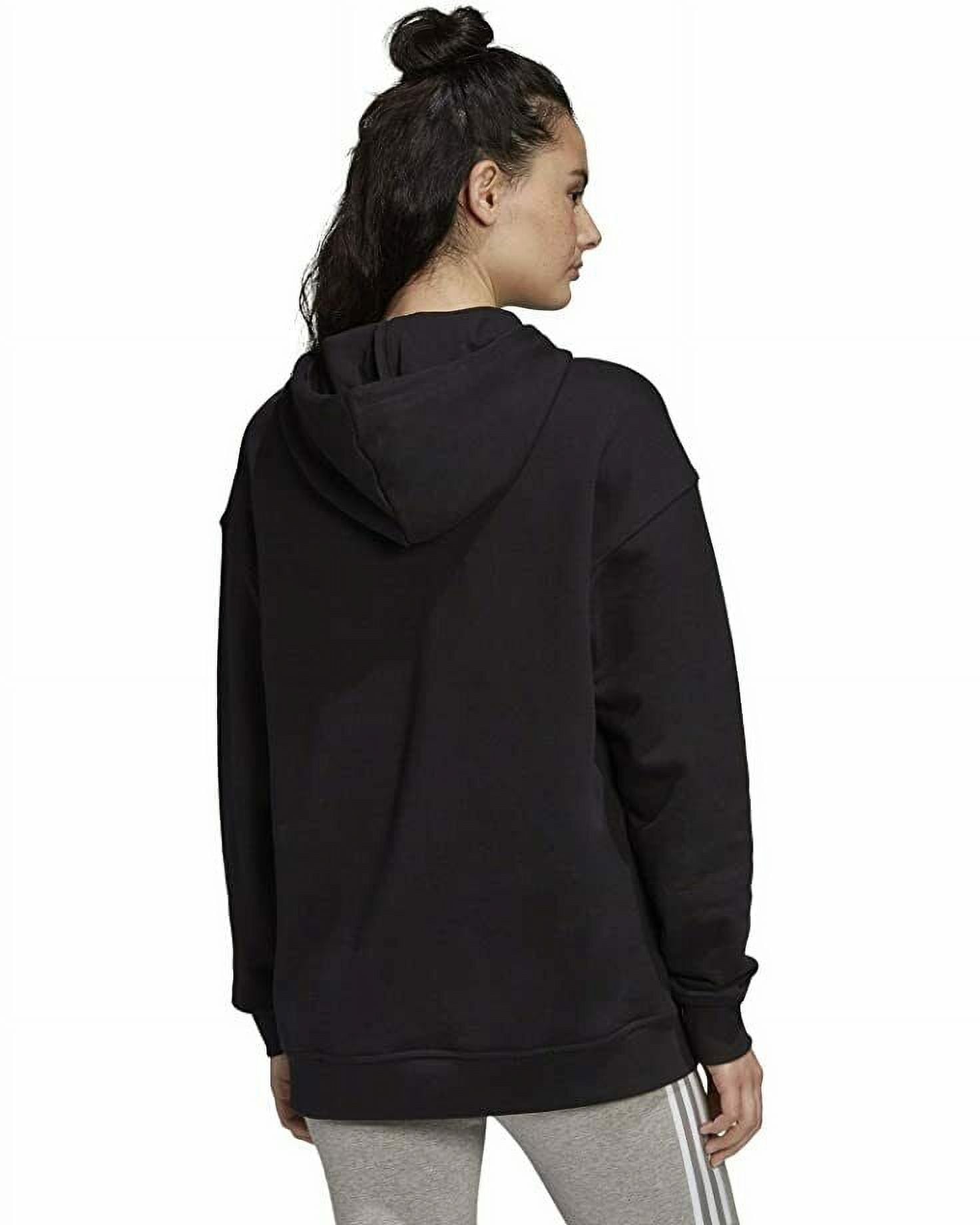 Adidas FM3307 Women's Black Cotton Trefoil Pullover Activewear Hoodie AC129 (M)