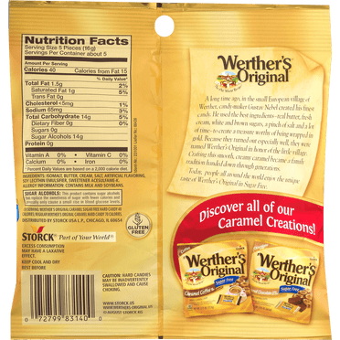 Werther's Original Sugar Free Chewy Caramels - 7.7 Oz Bag