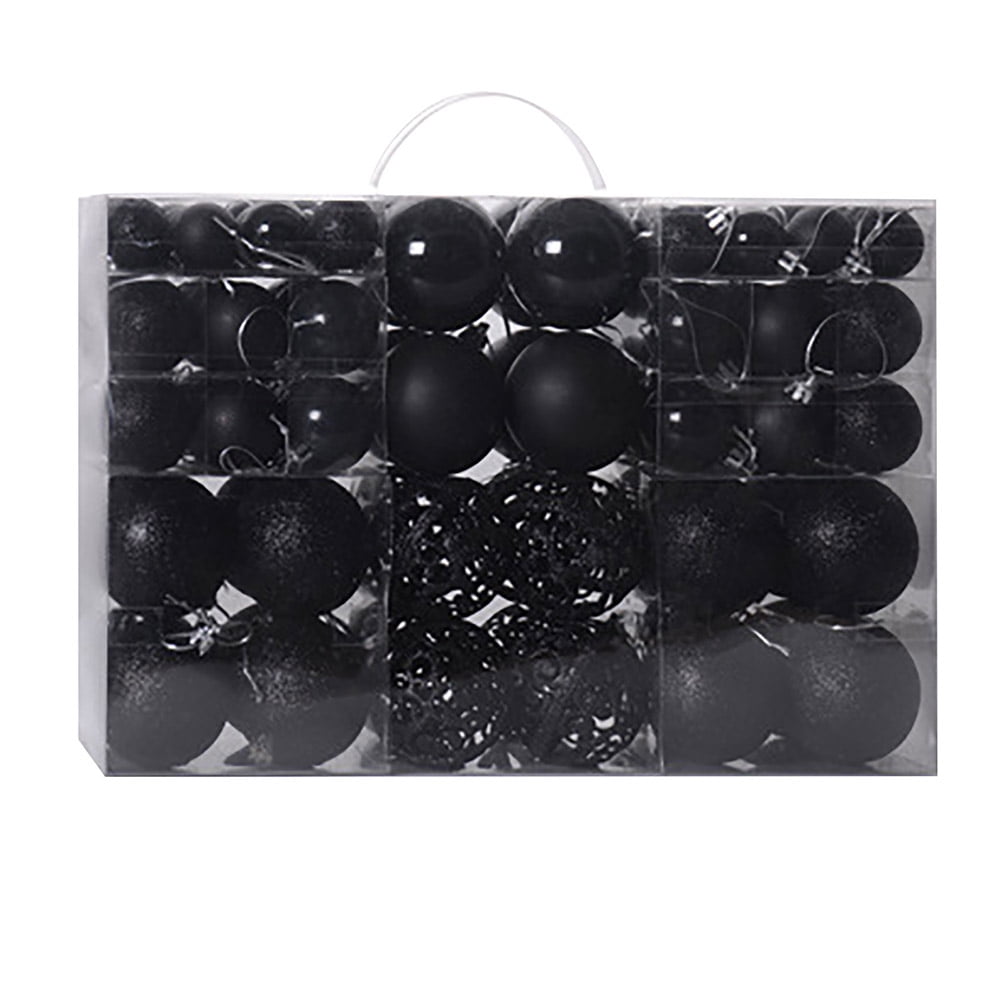 SuoKom Christmas Balls, 100Pcs Black Christmas Balls Hanging Ornaments