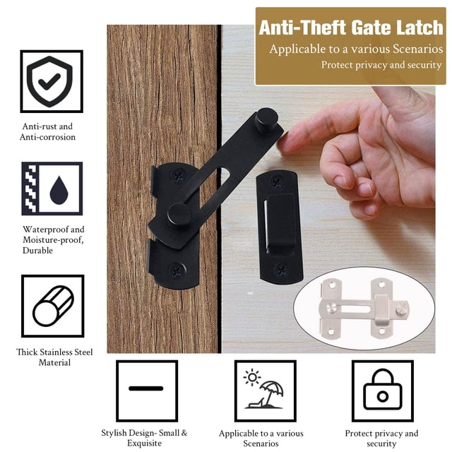 ZheElen 2piece Safety Door Bolts Lock Reliable And Durable Easy To Install Ensures Safety And Privacy silver 1Set