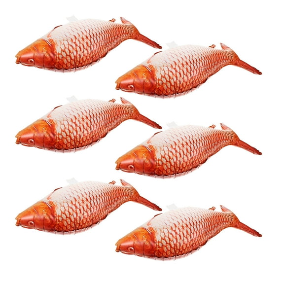 WORGEOUS 6pcs Fish Cartoon Balloons Decorations Aluminum Foil Balloons For Birthday Party Valentine'S Day Wedding Celebrations