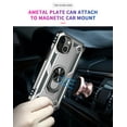 thumbnail image 4 of Allytech iPhone 13 Case, iPhone 13 Case with Kickstand, Military Grade Protection Shockproof 360 Degree Stand Ring Holder Magnetic Car Mount Case Cover for Apple iPhone 13, Silver, 4 of 6