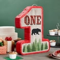 thumbnail image 2 of Number 1 Pinata for Kids Lumberjack First Birthday Decorations, Red/Black Buffalo Plaid (16.6 x 13 x 3 In), 2 of 5