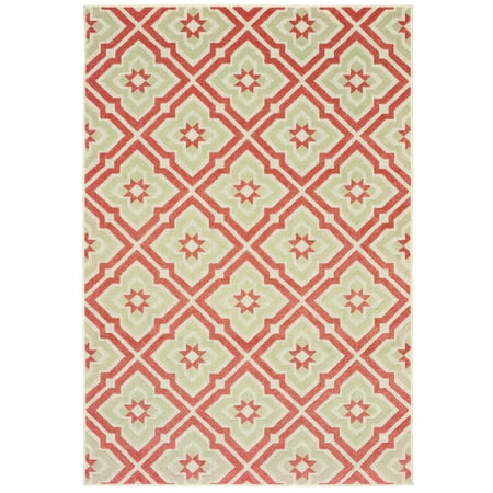 Diagonal Accent - Moretti Vail Area Rugs - 1801C Transitional Pink Diamonds Diagonals Petals Spiked Rug