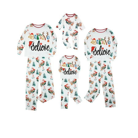 

wybzd Christmas Family Pajamas Matching Sets Long Sleeve Tops and Pants Xmas Pjs Sleepwear Outfits Boys Girls Men Women Clothing