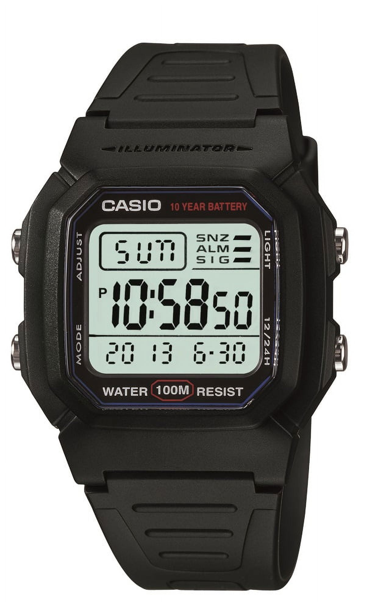 Casio Men's Resin Strap Digital Sport Watch, Black/Red