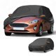 thumbnail image 1 of Funda de coche impermeable para todo clima, protección solar y contra la lluvia, funda exterior de aluminio negra con tiras reflectantes [para Ford Fiesta Hatchback], 1 of 5