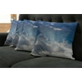 thumbnail image 5 of Ambesonne Scenery Throw Pillow Cover 4 Pack, Clouds Sunny Day Sky, 24", Blue White, 5 of 5