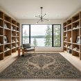 thumbnail image 2 of ODIKA 9'x12' Washable Area Rug Vintage Distressed Ornate Border Abstract Faded Interlocking for Dining Room, Basement, Large Office, Non-Slip Chair-Friendly, 2 of 7
