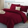 thumbnail image 3 of Pure Pima Cotton 3-Piece Duvet Cover Set – 800 Thread Count Luxury Bedding, Zipper Closure Twin/Twin XL 68" x 90" - Burgundy, 3 of 4