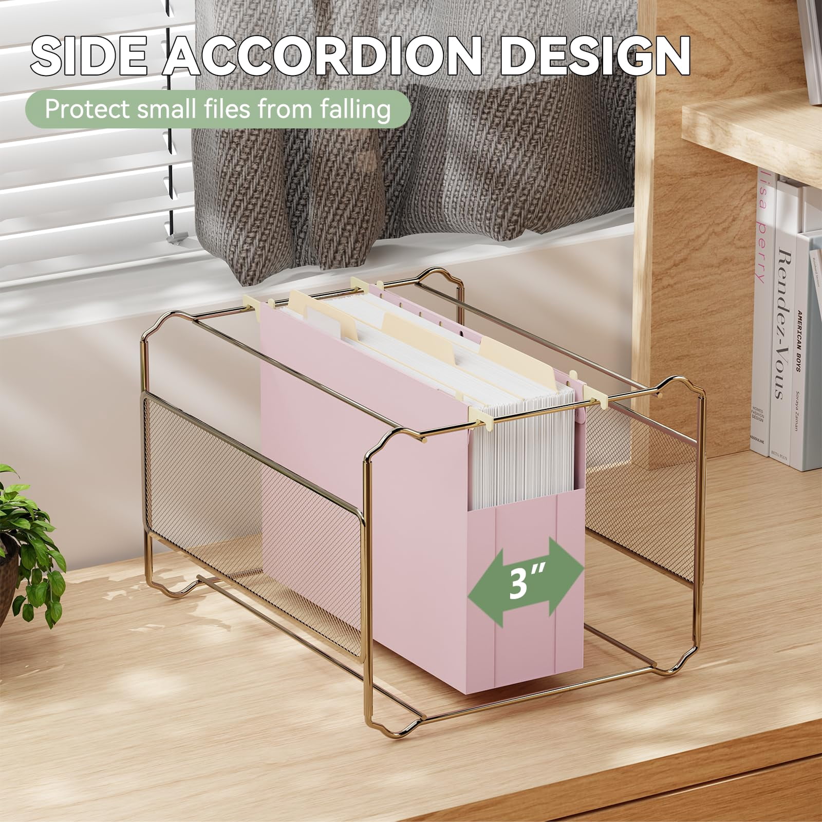 Plastic Extra Wide Hanging File Folder Letter Size Heavy Duty Reinforced 3" Expansion Accordian Pocket 6 Pack Filing Cabinet Folders With Tabs Pastel Color Organizer For Bulky Files