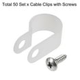 thumbnail image 3 of Clip de cable tipo R de nylon Uxcell de 13.2 mm con tornillos, color blanco, 50 piezas, 3 of 5