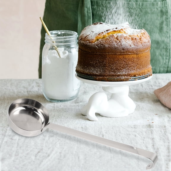 Mobestech Flat Bottom Pizza Sauce Spoon Stainless Steel for Baking Elegant and Practical