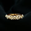 Moissanite Band Ring in Gold within Filigree Design, 14K Yellow Gold, US 4.00